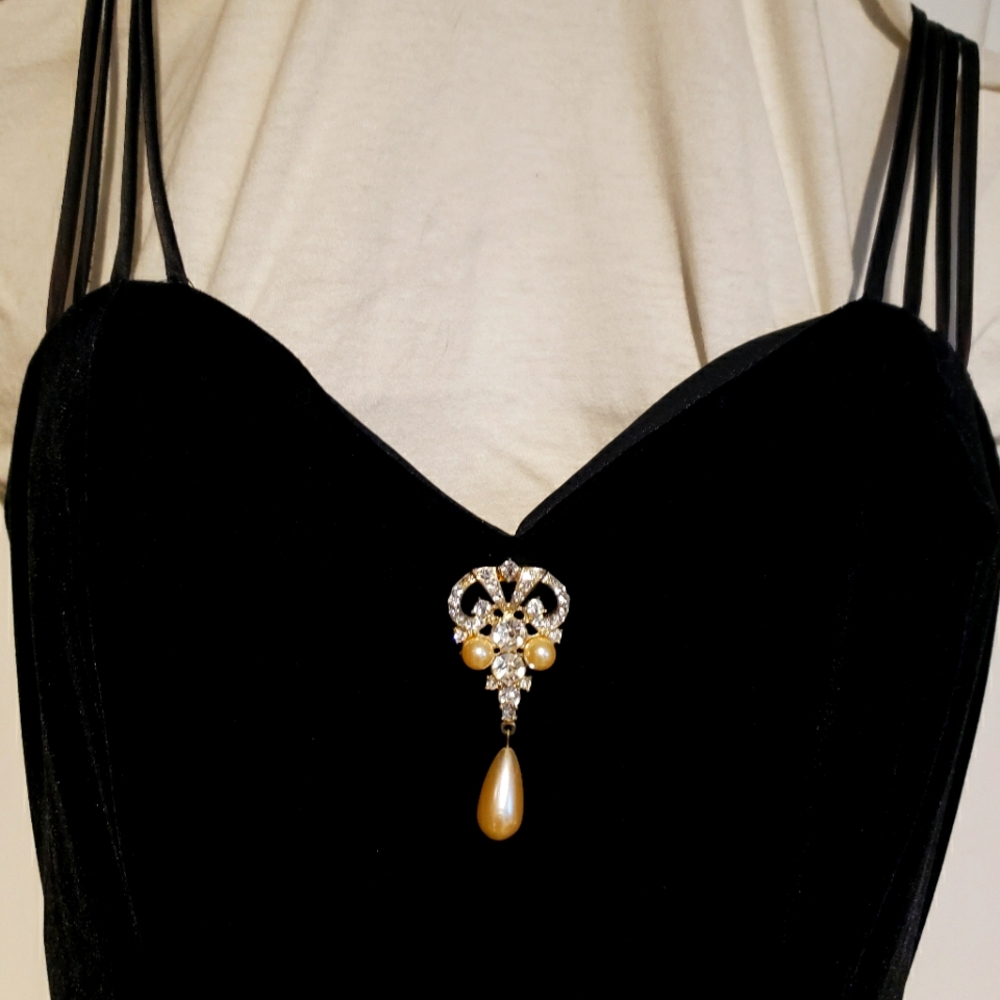 Black velvet gown